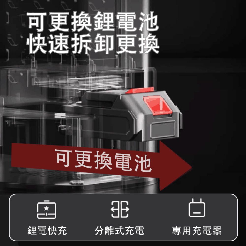 可更換鋰電池快速拆卸更換可更換電池鋰電快充分離式充電專用充電器