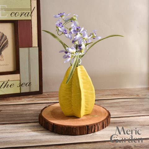 【Meric Garden】星果映香立體楊桃陶瓷花瓶/裝飾花瓶/桌面擺飾