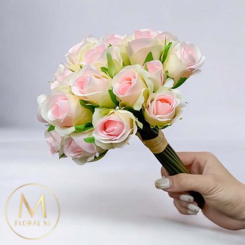 法式西麗雅玫瑰甜心粉仿真花花材（10入組）