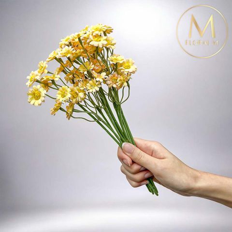 法式野餐洋甘菊檸檬黃仿真花花材（1入組）