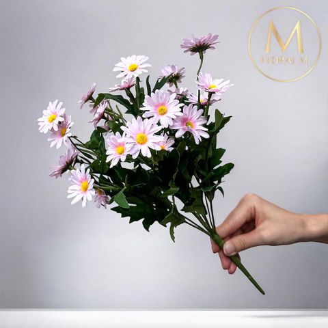 英式花園優雅粉小雛菊仿真花花材（1入組）