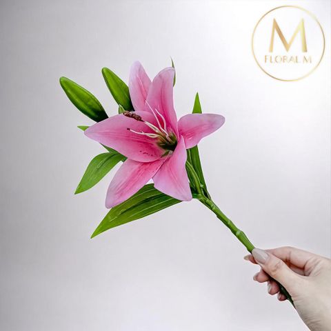 法式花仙女Lily香水百合蜜桃粉仿真花花材