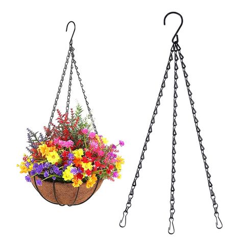 園藝花盆吊鏈 三條組 三點鏈 花盆鏈 盆栽懸掛鏈子 鳥籠鐵鏈條(50cm)