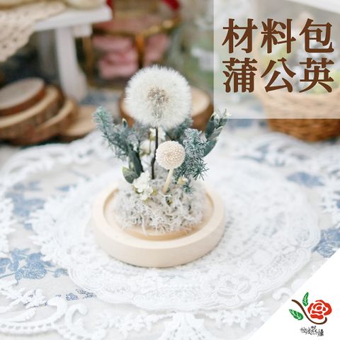 極度花燥 永生花乾燥花材專賣店 蒲公英花盅材料包 1份 材料包