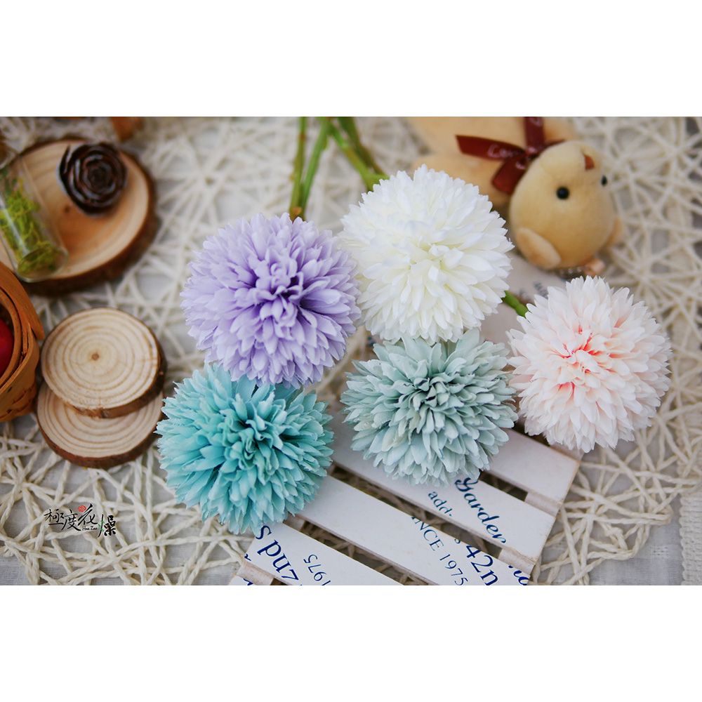 極度花燥 永生花乾燥花材專賣店 仿真蒲公英 3枝 分裝 仿真花