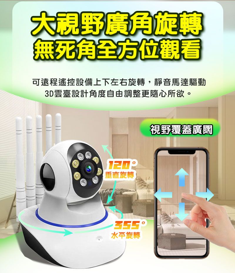  有看頭360度5G雙頻攝影機【140度300W超廣角 旋轉追蹤白光全彩 支援1TB】APP遠端監視器 台灣出貨