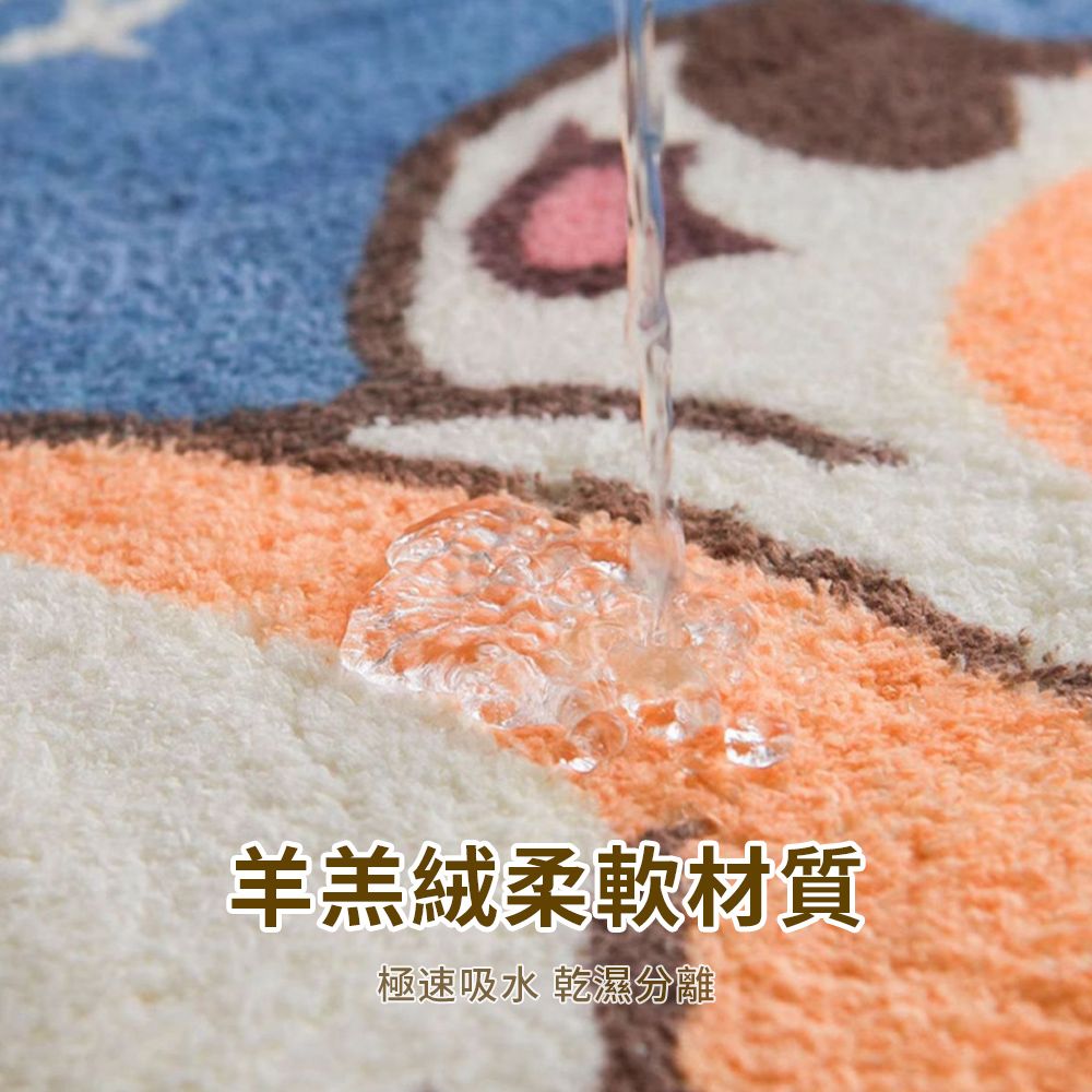 SUNORO 浴室玄關防滑吸水地墊 瞬吸水軟墊腳踏墊 衛生間加厚止滑墊 廚房防滑地墊 40X60CM