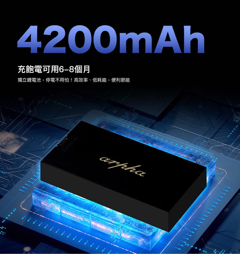 4200mAh充飽電可用6-8個月獨立鋰電池,停電不用怕!高效率、低耗能,便利節能arpha། ། ། ། ། །