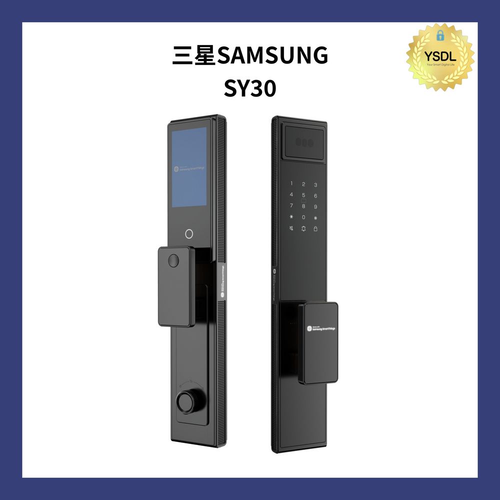 Samsung 三星 SY30/Y30 MAX 十合一電子鎖 遠近端貓眼/人臉/掌靜脈/卡片(極夜黑)(附基本安裝)