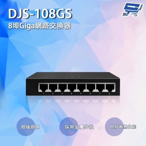 昌運監視器 DJS-108GS 8埠 10/100/1000Mbps Giga網路交換器 交換機