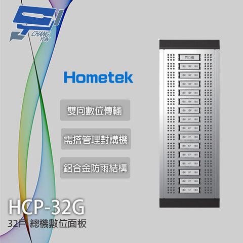 Changyun 昌運監視器 Hometek HCP-32G 32戶總機數位面板 鋁合金防雨 需搭配管理對講機