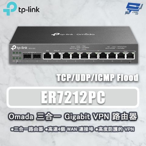 Changyun 昌運監視器 TP-LINK ER7212PC Omada POE110W三合一 Gigabit VPN 路由器 交換器