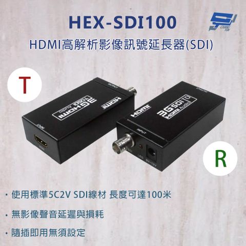 Changyun 昌運監視器 HEX-SDI100 HDMI高解析影像訊號延長器(SDI) 最高支援200萬解析度 隨插即用無須設定