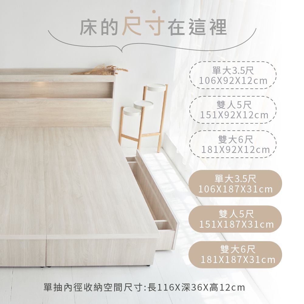 藤原傢俬 白色戀人木芯板收納空間床組-單抽5尺雙人(置物空間床架/床底+床頭+單抽屜)