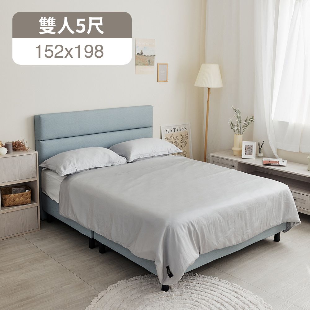 PEACHY LIFE 完美主義  布魯斯雙人5尺貓抓皮收納床組(床頭+收納床底)-兩大抽耐磨抗污