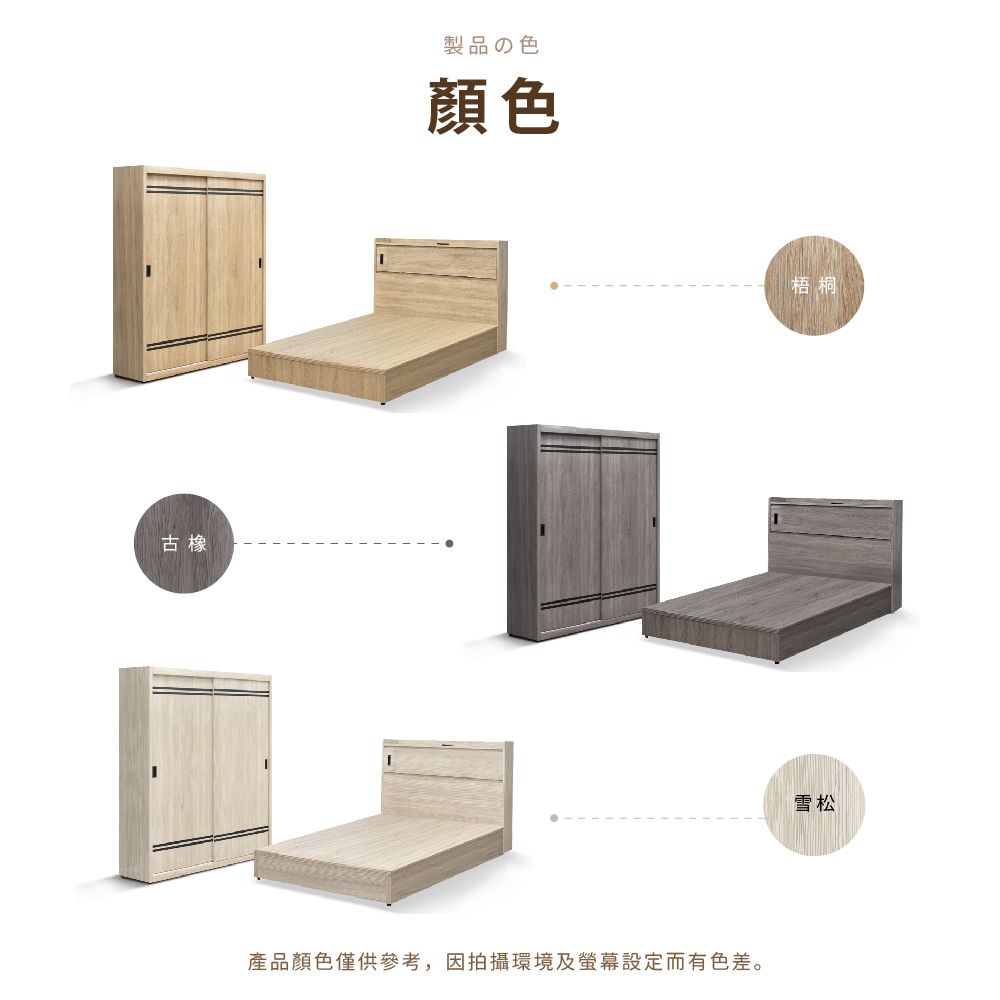 IHouse 愛屋家具 品田 房間3件組(床頭箱+6分底+衣櫃) 單大3.5尺