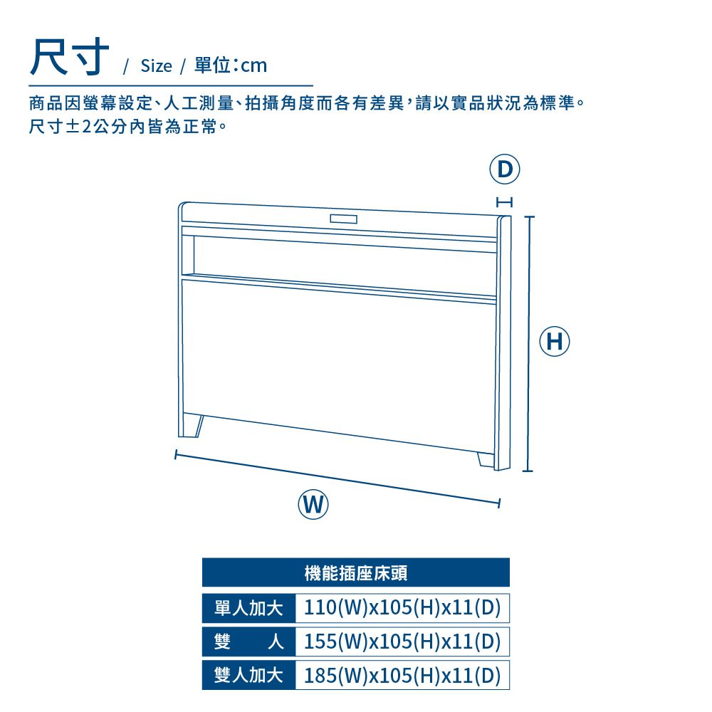 A FACTORY 傢俱工場 -直樹 日系美型 機能插座床頭片/床頭 雙人5尺