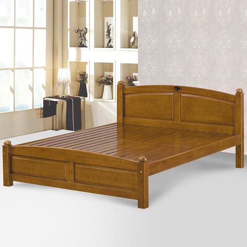 Bernice-伊萊5尺實木床板雙人床架