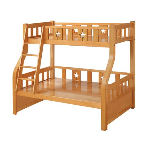 Bernice-丹妮爾實木功能型雙層床架(4尺加大單人+3尺單人)(不含抽屜櫃)