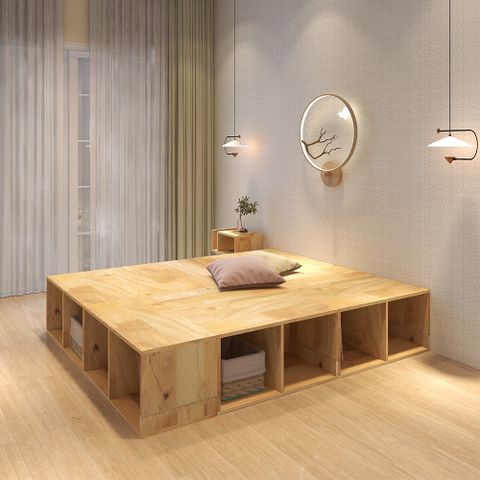 【H&D東稻家居】自然木語-榻榻米組合品-雙人房間組/組合二 5尺雙人床底 尺寸160*200 /DIY自行組裝