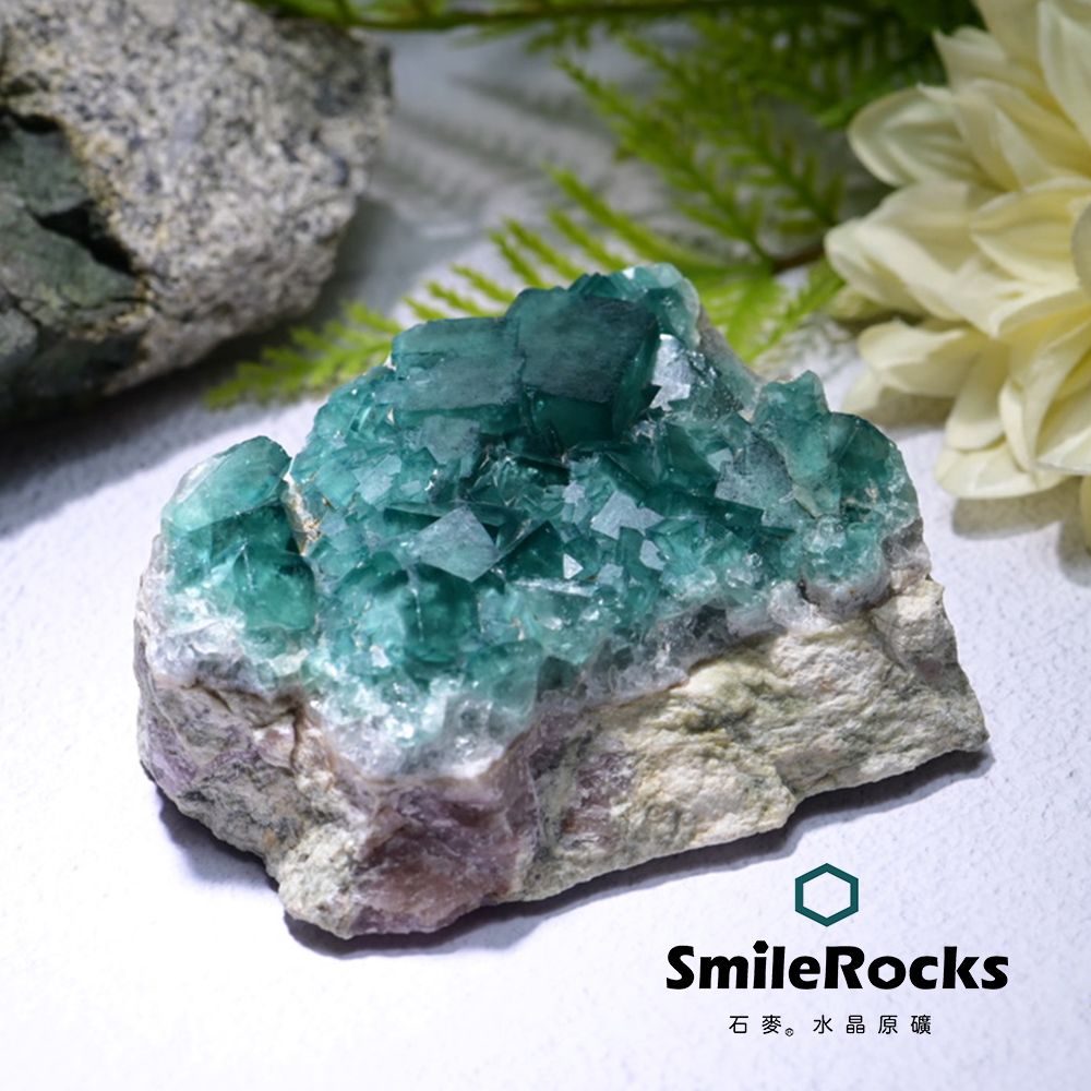 SmileRocks 石麥 水晶原礦 綠螢石帶圍岩水晶原礦No.6204640501