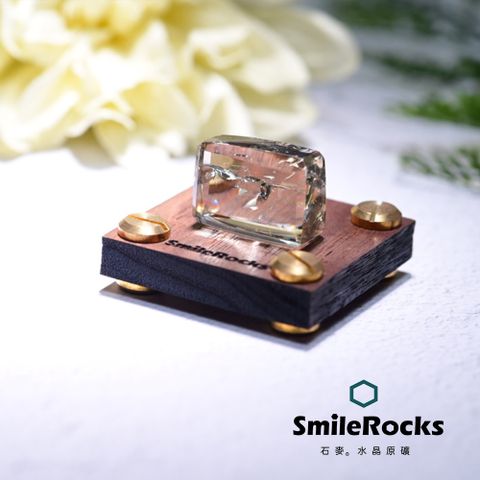 SmileRocks 石麥 水晶原礦 茶黃晶彩虹光冰塊水晶 No.043910520
