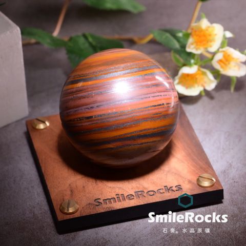 SmileRocks 石麥 條帶狀鐵礦虎眼石球 No.621051025