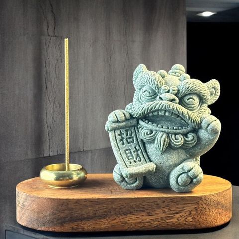 開運賺錢 獅來運轉Q版醒獅線香座