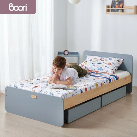 澳洲Boori 90公分兒童床青少年床單人床附床下收納抽屜BR003+CT001(澳洲30年嬰童知名品牌)