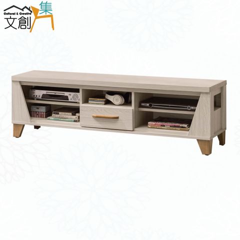 【文創集】葛卡莫4尺單抽開放式電視櫃
