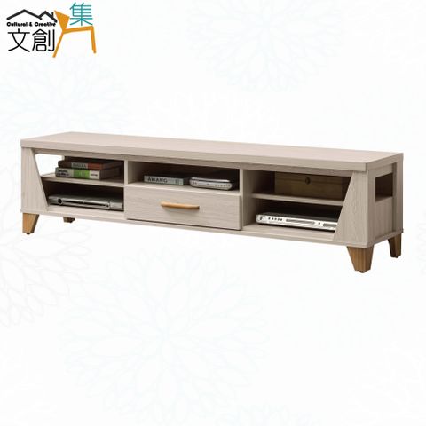 【文創集】葛卡莫7尺單抽開放式電視櫃
