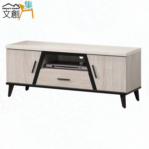 【文創集】蒙派安4尺二門單抽電視櫃