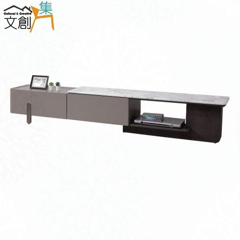 【文創集】瑪莎7.3尺雲紋石面電視櫃/視聽櫃