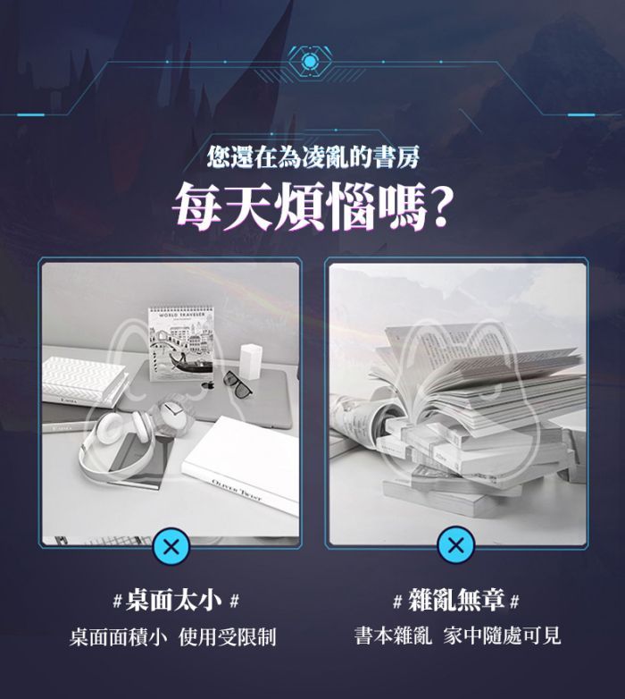 您還在為凌亂的書房每天煩惱嗎?#桌面太小 #桌面面積小 使用受限制#雜亂無章 #書本雜亂 家中隨處可見