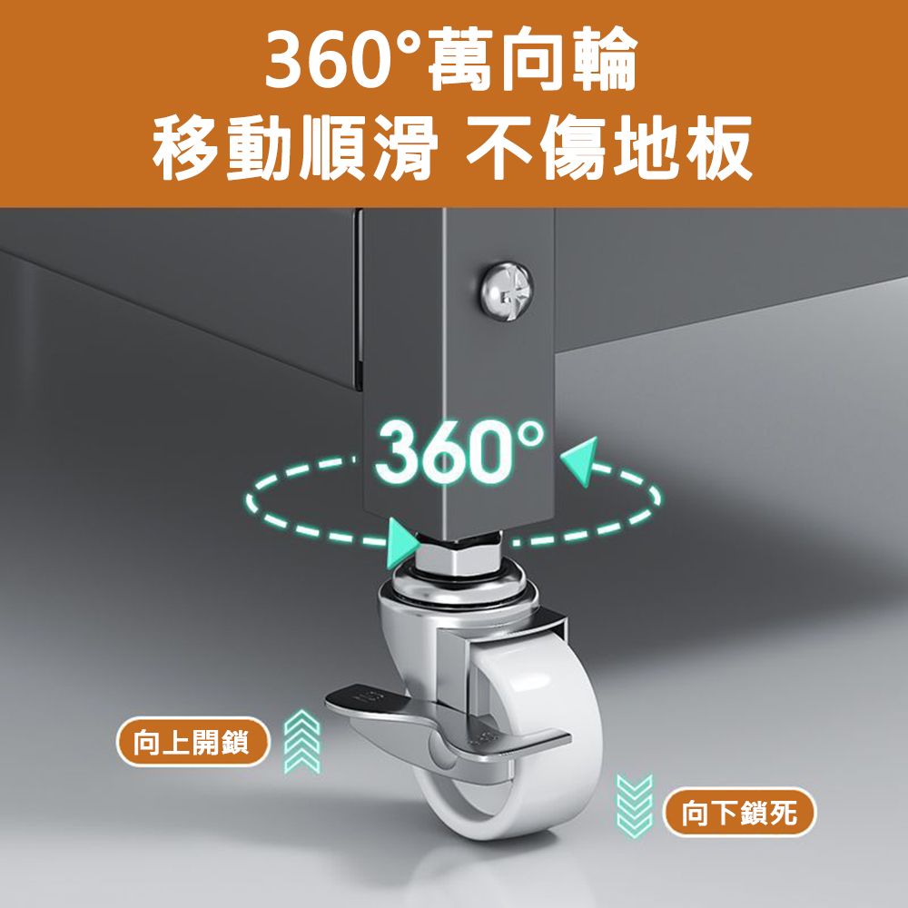  【居家家】多功能60CM加粗加厚碳鋼可移動三層備餐車置物架/餐架/層架/備餐架/推車/收納架