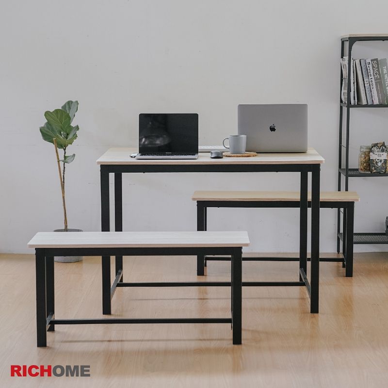 RICHOME 超值多功能桌椅組(1桌2長凳) 餐桌椅 多功能桌椅 辦公桌 電腦桌 DS089