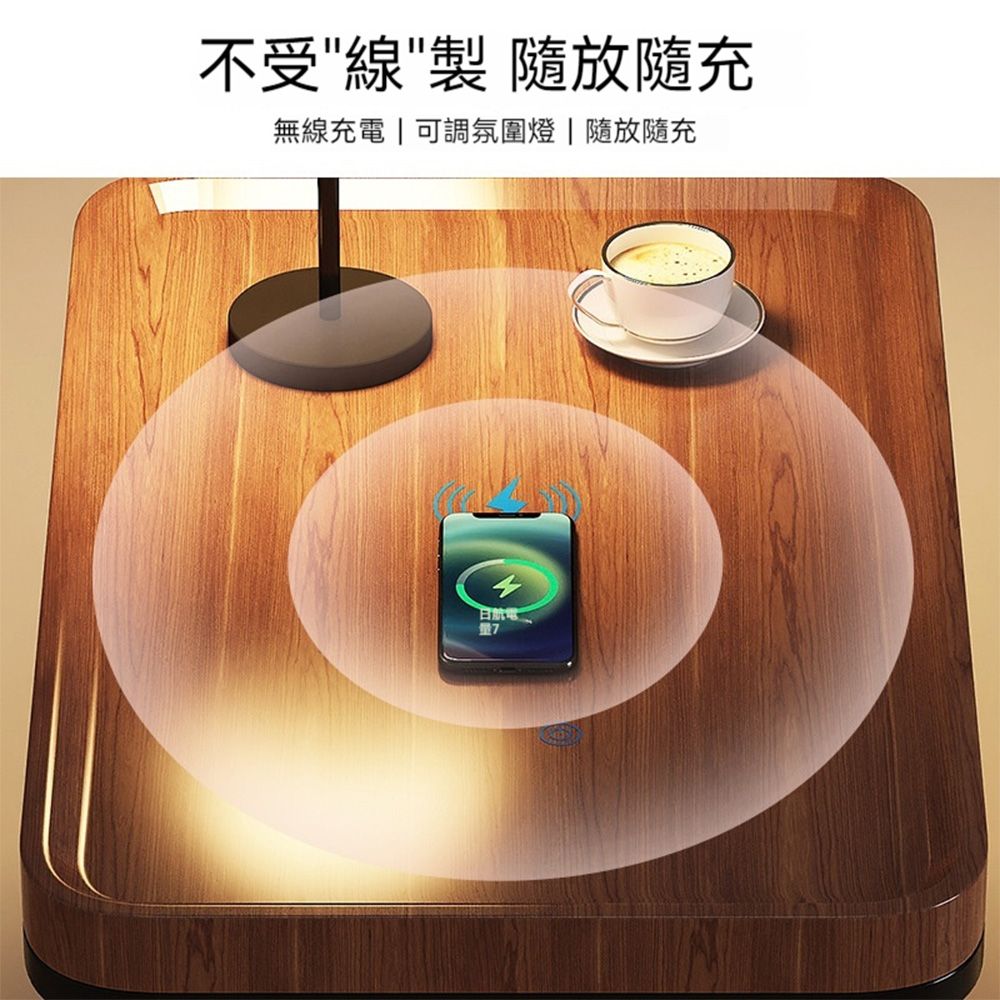  【易搜】臥室客廳簡約床頭置物架沙發邊几-普通款  床頭櫃/床邊櫃/可無線充電/收納櫃