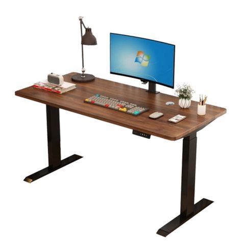 MGSHOP雙芯電動升降桌140CM /70電腦桌 辦公桌 書桌 兒童升降桌(南洋楹木實木板材)