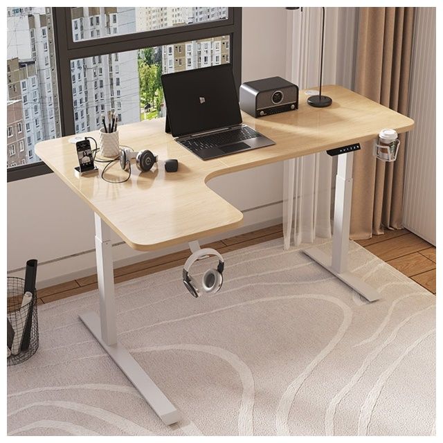 MGSHOP 麻吉小舖 電動升降桌 L型轉角 電腦桌 書桌(140CM 辦公桌 Y104)