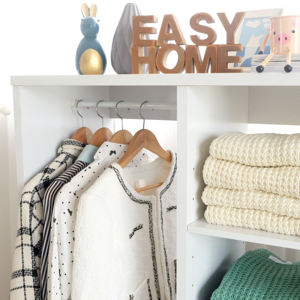 EASY HOME 加厚開放式加厚收納衣櫃附收納盒