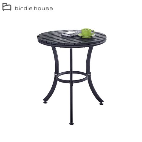 Birdie-蒙克2尺黑色塑木圓型休閒桌/戶外庭院桌/小型餐桌/洽談桌/邊桌