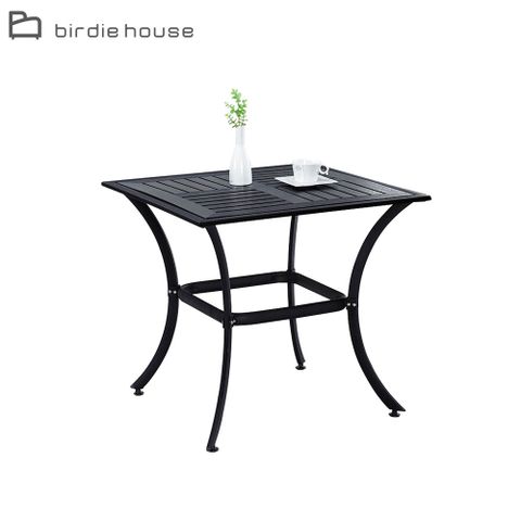 Birdie-奧亞2.7尺黑色塑木方型休閒桌/戶外庭院桌/小型餐桌/洽談桌