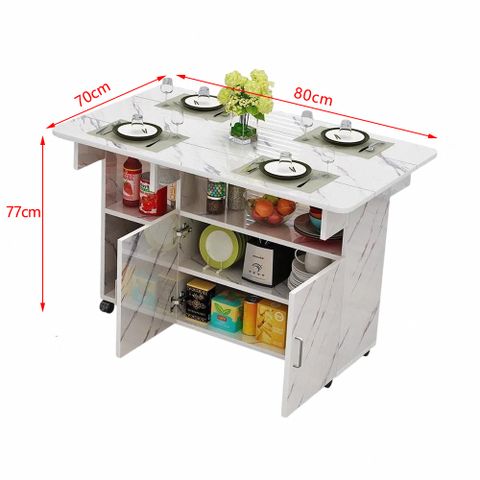 簡易折疊桌 餐桌 家用小戶型桌子 可移動餐桌 多功能餐邊櫃
