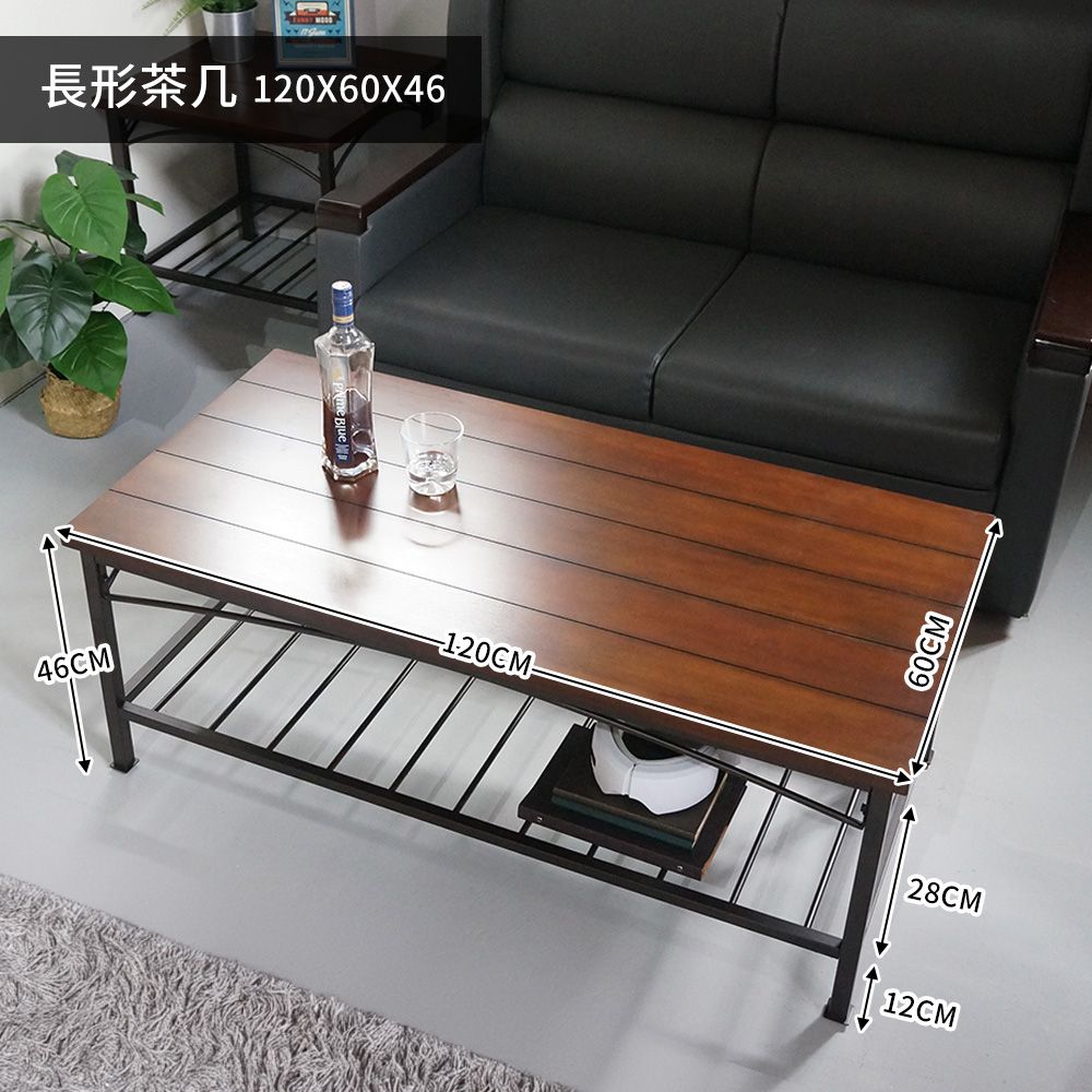 寶德家居 工業風茶几三件組120CM+60CM+60CM (D00399) 咖啡桌 客廳桌 桌子 實木紋 茶几 客廳 邊桌