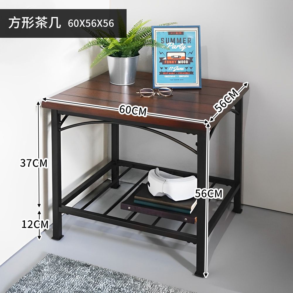 寶德家居 工業風茶几三件組120CM+60CM+60CM (D00399) 咖啡桌 客廳桌 桌子 實木紋 茶几 客廳 邊桌