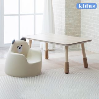 【KIDUS】100公分兒童遊戲桌椅花生桌+大款動物沙發一桌一椅HS100BW+SF102(兒童 學習 繪畫桌椅)