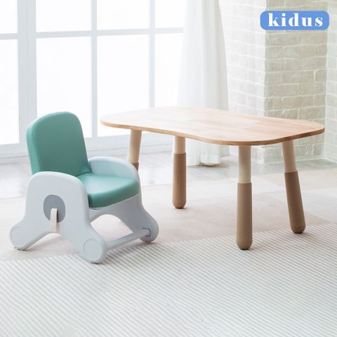 【KIDUS】實木90公分兒童遊戲桌椅花生桌+遊戲椅 一桌一椅HS3090+KC系列(兒童桌椅 學習 繪畫桌椅)