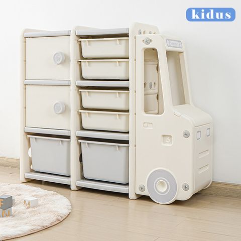 【KIDUS】 SN110 灰白色小汽車兒童收納櫃組合2(兒童收納 收納櫃 組合櫃 玩具 整理櫃)