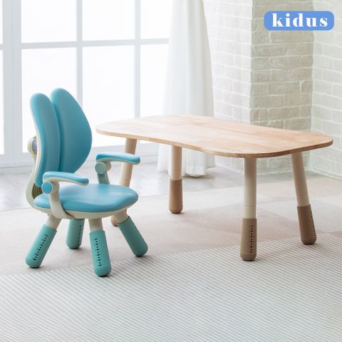 【kidus】實木100公分兒童遊戲桌椅組花生桌一桌一椅HS3100+HC300(兒童桌椅 學習桌椅 繪畫桌椅)