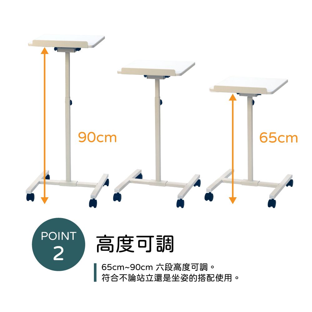 林製作所 移動式投影機架平板架 (台灣製 邊桌升降桌 置物台)